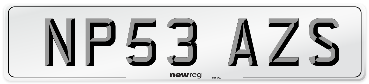 NP53 AZS Number Plate from New Reg